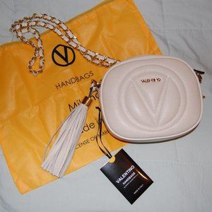 Valentino by Mario Valentino Nina Leather Crossbody Bag Cream